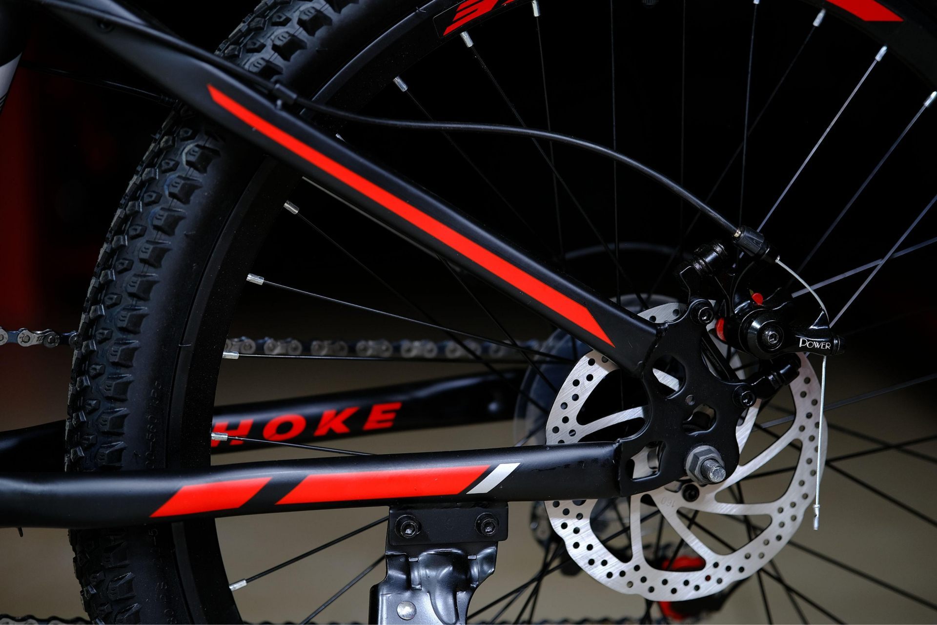 Тормоз Power disc 160 механический 
 HOKE Steel WAY 24 матовый чёрный-красный